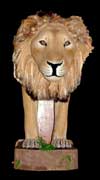 Artificial half-body Asian Lion mount